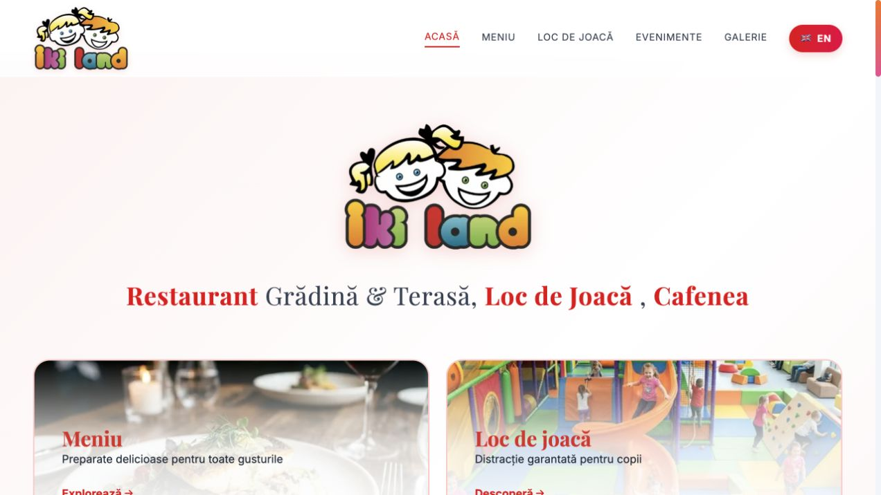 Site-ul Iki Land, versiunea desktop