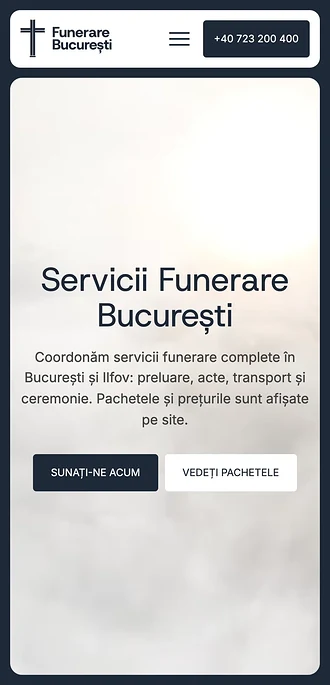Site-ul Funerare București, versiunea mobilă