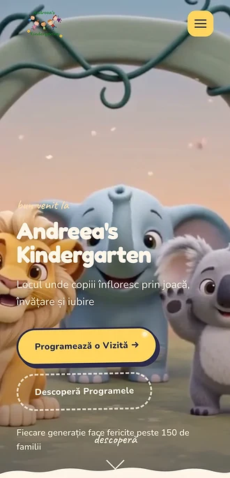 Site-ul Andreea’s Kindergarten, versiunea mobilă